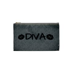 Diva Blk Glitter Lips Cosmetic Bag (small)