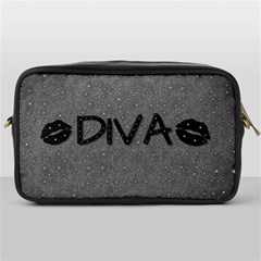 Diva Blk Glitter Lips Travel Toiletry Bag (one Side) by OCDesignss