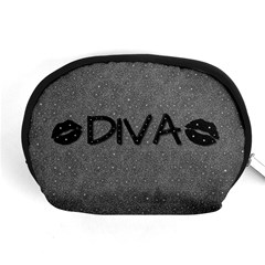 Diva Blk Glitter Lips Accessory Pouch (medium)