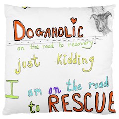 D0gaholic Large Cushion Case (single Sided)  by Rokinart