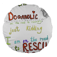 D0gaholic Large Flano Round Cushion  by Rokinart