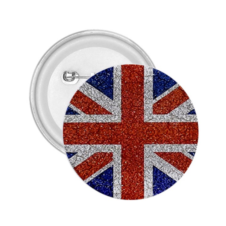 England Flag Grunge Style Print 2.25  Button