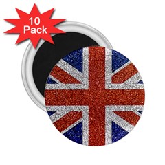 England Flag Grunge Style Print 2 25  Button Magnet (10 Pack) by dflcprints