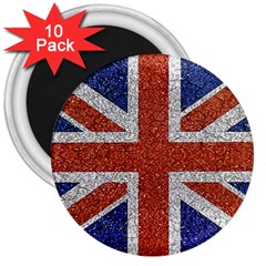 England Flag Grunge Style Print 3  Button Magnet (10 Pack) by dflcprints