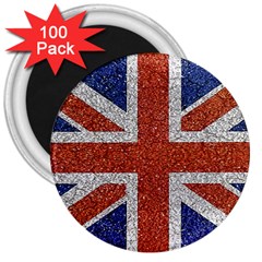 England Flag Grunge Style Print 3  Button Magnet (100 Pack) by dflcprints