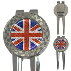 England Flag Grunge Style Print Golf Pitchfork & Ball Marker by dflcprints