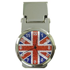 England Flag Grunge Style Print Money Clip With Watch by dflcprints