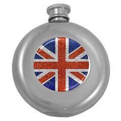 England Flag Grunge Style Print Hip Flask (round) by dflcprints