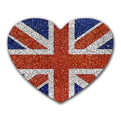 England Flag Grunge Style Print Mouse Pad (heart) by dflcprints