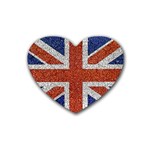 England Flag Grunge Style Print Drink Coasters (Heart) Front