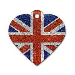 England Flag Grunge Style Print Dog Tag Heart (one Sided)  by dflcprints