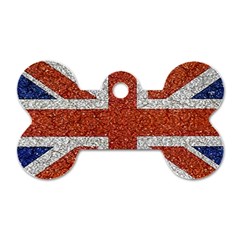 England Flag Grunge Style Print Dog Tag Bone (one Sided) by dflcprints