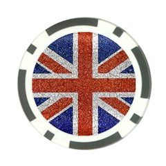 England Flag Grunge Style Print Poker Chip by dflcprints