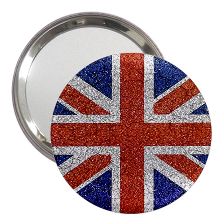 England Flag Grunge Style Print 3  Handbag Mirror