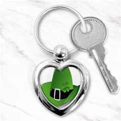 Irish Shamrock Hat152049 640 Key Chain (heart) by Colorfulart23