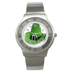 Irish Shamrock Hat152049 640 Stainless Steel Watch (slim) by Colorfulart23