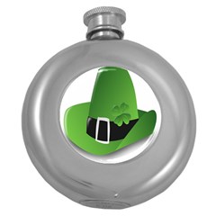 Irish Shamrock Hat152049 640 Hip Flask (round) by Colorfulart23