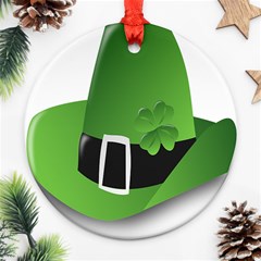 Irish Shamrock Hat152049 640 Round Ornament (two Sides) by Colorfulart23