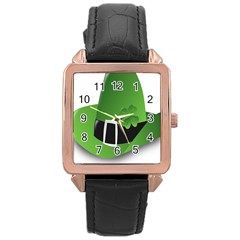 Irish Shamrock Hat152049 640 Rose Gold Leather Watch  by Colorfulart23