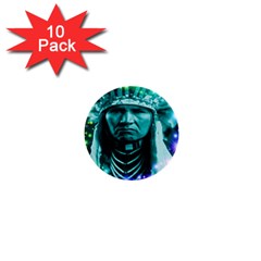 Magical Indian Chief 1  Mini Button (10 Pack) by icarusismartdesigns