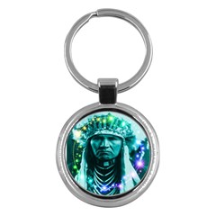 Magical Indian Chief Key Chain (round) by icarusismartdesigns