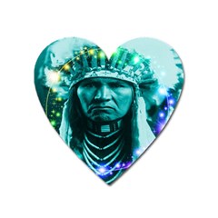 Magical Indian Chief Magnet (heart) by icarusismartdesigns