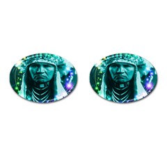 Magical Indian Chief Cufflinks (oval) by icarusismartdesigns