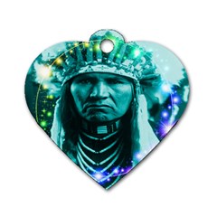 Magical Indian Chief Dog Tag Heart (two Sided) by icarusismartdesigns