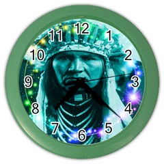 Magical Indian Chief Wall Clock (color) by icarusismartdesigns