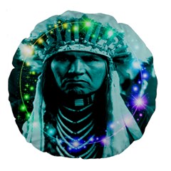 Magical Indian Chief 18  Premium Flano Round Cushion  by icarusismartdesigns