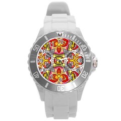 Crazy Lip Abstract Plastic Sport Watch (large) by OCDesignss