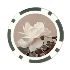 White Rose Vintage Style Photo In Ocher Colors Poker Chip by dflcprints