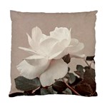 White Rose Vintage Style Photo in Ocher Colors Cushion Case (Two Sided)  Front