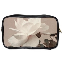 White Rose Vintage Style Photo In Ocher Colors Travel Toiletry Bag (two Sides) by dflcprints