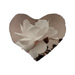 White Rose Vintage Style Photo in Ocher Colors 16  Premium Heart Shape Cushion  Back