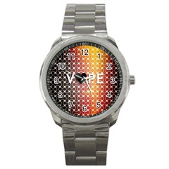 Vape Retro Pattern  Sport Metal Watch by OCDesignss