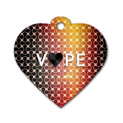 Vape Retro Pattern  Dog Tag Heart (one Sided)  by OCDesignss