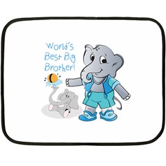 Elephant World s Best Big Brother Mini Fleece Blanket (two Sided) by designedwithtlc