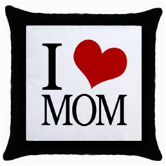 I Heart Mom Black Throw Pillow Case by designedwithtlc