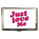 Just Love Me Text Typographic Quote Cigarette Money Case Front