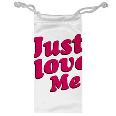 Just Love Me Text Typographic Quote Jewelry Bag by dflcprints