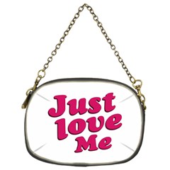 Just Love Me Text Typographic Quote Chain Purse (two Sided)  by dflcprints