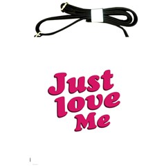 Just Love Me Text Typographic Quote Shoulder Sling Bag by dflcprints