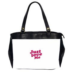 Just Love Me Text Typographic Quote Oversize Office Handbag (two Sides) by dflcprints