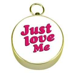 Just Love Me Text Typographic Quote Gold Compass by dflcprints