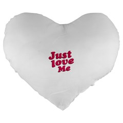 Just Love Me Text Typographic Quote 19  Premium Flano Heart Shape Cushion by dflcprints