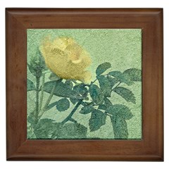 Yellow Rose Vintage Style  Framed Ceramic Tile by dflcprints