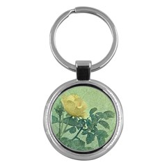 Yellow Rose Vintage Style  Key Chain (round) by dflcprints