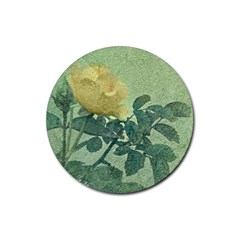 Yellow Rose Vintage Style  Drink Coasters 4 Pack (round) by dflcprints