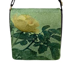 Yellow Rose Vintage Style  Flap Closure Messenger Bag (large) by dflcprints